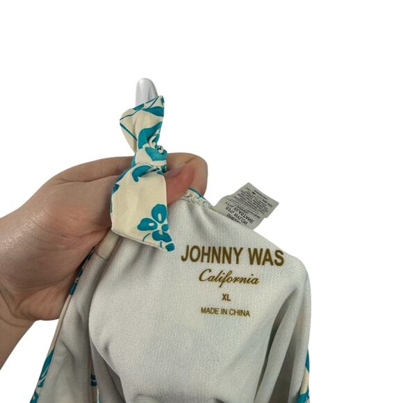 Johnny Was Ellyo Twist One Piece Floral Swimsuit Boho Vacation Beach Womens XL - Picture 7 of 8